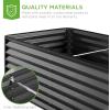 imageBest Choice Products 6x3x2ft Outdoor Metal Raised Garden Bed Deep Root Box Planter for Vegetables Flowers Herbs and Succulents w 269 Gallon Capacity  Peacock BlueGray