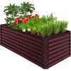 imageBest Choice Products 6x3x2ft Outdoor Metal Raised Garden Bed Deep Root Box Planter for Vegetables Flowers Herbs and Succulents w 269 Gallon Capacity  Peacock BlueBurgundy