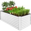 imageBest Choice Products 6x3x2ft Outdoor Metal Raised Garden Bed Deep Root Box Planter for Vegetables Flowers Herbs and Succulents w 269 Gallon Capacity  Peacock BlueWhite