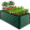 imageBest Choice Products 6x3x2ft Outdoor Metal Raised Garden Bed Deep Root Box Planter for Vegetables Flowers Herbs and Succulents w 269 Gallon Capacity  Peacock BlueDark Green