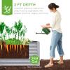 imageBest Choice Products 6x3x2ft Outdoor Metal Raised Garden Bed Deep Root Box Planter for Vegetables Flowers Herbs and Succulents w 269 Gallon Capacity  Peacock BlueMoonlight Gray