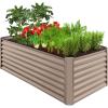 imageBest Choice Products 6x3x2ft Outdoor Metal Raised Garden Bed Deep Root Box Planter for Vegetables Flowers Herbs and Succulents w 269 Gallon Capacity  Peacock BlueTaupe