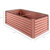 imageBest Choice Products 6x3x2ft Outdoor Metal Raised Garden Bed Deep Root Box Planter for Vegetables Flowers Herbs and Succulents w 269 Gallon Capacity  Peacock BlueTerracotta