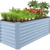 imageBest Choice Products 6x3x2ft Outdoor Metal Raised Garden Bed Deep Root Box Planter for Vegetables Flowers Herbs and Succulents w 269 Gallon Capacity  Peacock BlueMist Blue