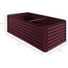 imageBest Choice Products 6x3x2ft Outdoor Metal Raised Garden Bed Deep Root Box Planter for Vegetables Flowers Herbs and Succulents w 269 Gallon Capacity  Peacock BlueBurgundy