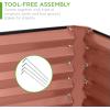 imageBest Choice Products 6x3x2ft Outdoor Metal Raised Garden Bed Deep Root Box Planter for Vegetables Flowers Herbs and Succulents w 269 Gallon Capacity  Peacock BlueTerracotta