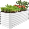 imageBest Choice Products 6x3x2ft Outdoor Metal Raised Garden Bed Deep Root Box Planter for Vegetables Flowers Herbs and Succulents w 269 Gallon Capacity  Peacock BlueWhite
