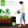 imageBest Choice Products 6x3x2ft Outdoor Metal Raised Garden Bed Deep Root Box Planter for Vegetables Flowers Herbs and Succulents w 269 Gallon Capacity  Peacock BlueBlack