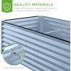 imageBest Choice Products 6x3x2ft Outdoor Metal Raised Garden Bed Deep Root Box Planter for Vegetables Flowers Herbs and Succulents w 269 Gallon Capacity  Peacock BlueMist Blue
