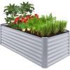 imageBest Choice Products 6x3x2ft Outdoor Metal Raised Garden Bed Deep Root Box Planter for Vegetables Flowers Herbs and Succulents w 269 Gallon Capacity  Peacock BlueMoonlight Gray