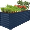imageBest Choice Products 6x3x2ft Outdoor Metal Raised Garden Bed Deep Root Box Planter for Vegetables Flowers Herbs and Succulents w 269 Gallon Capacity  Peacock BlueNavy