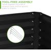 imageBest Choice Products 6x3x2ft Outdoor Metal Raised Garden Bed Deep Root Box Planter for Vegetables Flowers Herbs and Succulents w 269 Gallon Capacity  Peacock BlueBlack