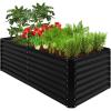 imageBest Choice Products 6x3x2ft Outdoor Metal Raised Garden Bed Deep Root Box Planter for Vegetables Flowers Herbs and Succulents w 269 Gallon Capacity  Peacock BlueBlack