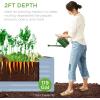 imageBest Choice Products 6x3x2ft Outdoor Metal Raised Garden Bed Deep Root Box Planter for Vegetables Flowers Herbs and Succulents w 269 Gallon Capacity  Peacock BlueMist Blue