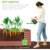 imageBest Choice Products 6x3x2ft Outdoor Metal Raised Garden Bed Deep Root Box Planter for Vegetables Flowers Herbs and Succulents w 269 Gallon Capacity  Peacock BlueTerracotta
