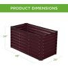imageBest Choice Products 6x3x2ft Outdoor Metal Raised Garden Bed Deep Root Box Planter for Vegetables Flowers Herbs and Succulents w 269 Gallon Capacity  Peacock BlueBurgundy