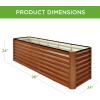 imageBest Choice Products 6x3x2ft Outdoor Metal Raised Garden Bed Deep Root Box Planter for Vegetables Flowers Herbs and Succulents w 269 Gallon Capacity  Peacock BlueWood Grain