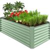 imageBest Choice Products 6x3x2ft Outdoor Metal Raised Garden Bed Deep Root Box Planter for Vegetables Flowers Herbs and Succulents w 269 Gallon Capacity  Peacock BlueSage Green