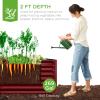 imageBest Choice Products 6x3x2ft Outdoor Metal Raised Garden Bed Deep Root Box Planter for Vegetables Flowers Herbs and Succulents w 269 Gallon Capacity  Peacock BlueRoyal Red
