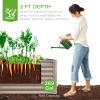 imageBest Choice Products 6x3x2ft Outdoor Metal Raised Garden Bed Deep Root Box Planter for Vegetables Flowers Herbs and Succulents w 269 Gallon Capacity  Peacock BlueTaupe