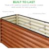 imageBest Choice Products 6x3x2ft Outdoor Metal Raised Garden Bed Deep Root Box Planter for Vegetables Flowers Herbs and Succulents w 269 Gallon Capacity  Peacock BlueWood Grain