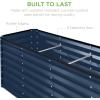 imageBest Choice Products 6x3x2ft Outdoor Metal Raised Garden Bed Deep Root Box Planter for Vegetables Flowers Herbs and Succulents w 269 Gallon Capacity  Peacock BlueNavy