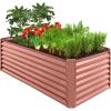 imageBest Choice Products 6x3x2ft Outdoor Metal Raised Garden Bed Deep Root Box Planter for Vegetables Flowers Herbs and Succulents w 269 Gallon Capacity  Peacock BlueTerracotta