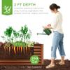 imageBest Choice Products 6x3x2ft Outdoor Metal Raised Garden Bed Deep Root Box Planter for Vegetables Flowers Herbs and Succulents w 269 Gallon Capacity  Peacock BlueWood Grain
