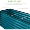 imageBest Choice Products 6x3x2ft Outdoor Metal Raised Garden Bed Deep Root Box Planter for Vegetables Flowers Herbs and Succulents w 269 Gallon Capacity  Peacock BluePeacock Blue