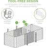 imageBest Choice Products 6x3x2ft Outdoor Metal Raised Garden Bed Deep Root Box Planter for Vegetables Flowers Herbs and Succulents w 269 Gallon Capacity  Peacock BlueBeige