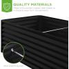imageBest Choice Products 6x3x2ft Outdoor Metal Raised Garden Bed Deep Root Box Planter for Vegetables Flowers Herbs and Succulents w 269 Gallon Capacity  Peacock BlueBlack