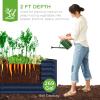 imageBest Choice Products 6x3x2ft Outdoor Metal Raised Garden Bed Deep Root Box Planter for Vegetables Flowers Herbs and Succulents w 269 Gallon Capacity  Peacock BlueNavy