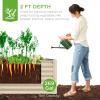 imageBest Choice Products 6x3x2ft Outdoor Metal Raised Garden Bed Deep Root Box Planter for Vegetables Flowers Herbs and Succulents w 269 Gallon Capacity  Peacock BlueBeige