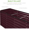 imageBest Choice Products 6x3x2ft Outdoor Metal Raised Garden Bed Deep Root Box Planter for Vegetables Flowers Herbs and Succulents w 269 Gallon Capacity  Peacock BlueBurgundy