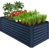 imageBest Choice Products 6x3x2ft Outdoor Metal Raised Garden Bed Deep Root Box Planter for Vegetables Flowers Herbs and Succulents w 269 Gallon Capacity  Peacock BlueNavy