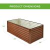 imageBest Choice Products 6x3x2ft Outdoor Metal Raised Garden Bed Deep Root Box Planter for Vegetables Flowers Herbs and Succulents w 269 Gallon Capacity  Peacock BlueWood Grain