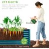 imageBest Choice Products 6x3x2ft Outdoor Metal Raised Garden Bed Deep Root Box Planter for Vegetables Flowers Herbs and Succulents w 269 Gallon Capacity  Peacock BluePeacock Blue