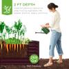 imageBest Choice Products 6x3x2ft Outdoor Metal Raised Garden Bed Deep Root Box Planter for Vegetables Flowers Herbs and Succulents w 269 Gallon Capacity  Peacock BlueBurgundy