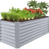 imageBest Choice Products 6x3x2ft Outdoor Metal Raised Garden Bed Deep Root Box Planter for Vegetables Flowers Herbs and Succulents w 269 Gallon Capacity  Peacock BlueMoonlight Gray
