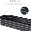 imageBest Choice Products 8x2x1ft Outdoor Metal Raised Garden Bed Oval Deep Root Planter Box for Vegetables Flowers Herbs and Succulents w 108 Gallon Capacity  Dark GreenCharcoal