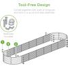 imageBest Choice Products 8x2x1ft Outdoor Metal Raised Garden Bed Oval Deep Root Planter Box for Vegetables Flowers Herbs and Succulents w 108 Gallon Capacity  Dark GreenWood Grain