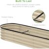 imageBest Choice Products 8x2x1ft Outdoor Metal Raised Garden Bed Oval Deep Root Planter Box for Vegetables Flowers Herbs and Succulents w 108 Gallon Capacity  Dark GreenBeige