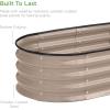 imageBest Choice Products 8x2x1ft Outdoor Metal Raised Garden Bed Oval Deep Root Planter Box for Vegetables Flowers Herbs and Succulents w 108 Gallon Capacity  Dark GreenTaupe