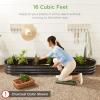 imageBest Choice Products 8x2x1ft Outdoor Metal Raised Garden Bed Oval Deep Root Planter Box for Vegetables Flowers Herbs and Succulents w 108 Gallon Capacity  Dark GreenTaupe