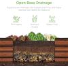 imageBest Choice Products 8x2x1ft Outdoor Metal Raised Garden Bed Oval Deep Root Planter Box for Vegetables Flowers Herbs and Succulents w 108 Gallon Capacity  Dark GreenWood Grain