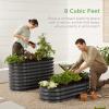 imageBest Choice Products 8x2x1ft Outdoor Metal Raised Garden Bed Oval Deep Root Planter Box for Vegetables Flowers Herbs and Succulents w 108 Gallon Capacity  Dark GreenCharcoal