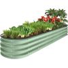 imageBest Choice Products 8x2x1ft Outdoor Metal Raised Garden Bed Oval Deep Root Planter Box for Vegetables Flowers Herbs and Succulents w 108 Gallon Capacity  Dark GreenSage Green