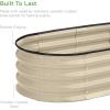 imageBest Choice Products 8x2x1ft Outdoor Metal Raised Garden Bed Oval Deep Root Planter Box for Vegetables Flowers Herbs and Succulents w 108 Gallon Capacity  Dark GreenBeige