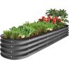 imageBest Choice Products 8x2x1ft Outdoor Metal Raised Garden Bed Oval Deep Root Planter Box for Vegetables Flowers Herbs and Succulents w 108 Gallon Capacity  Dark GreenCharcoal