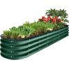 imageBest Choice Products 8x2x1ft Outdoor Metal Raised Garden Bed Oval Deep Root Planter Box for Vegetables Flowers Herbs and Succulents w 108 Gallon Capacity  Dark GreenDark Green